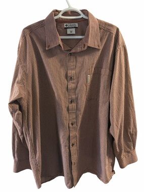 Columbia Men’s Micro‑Check Button‑Down Shirt – Size XXL